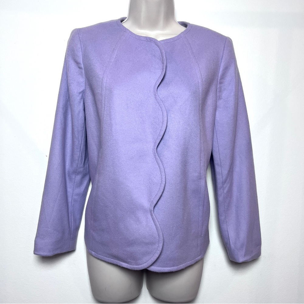 Talbots Wool Lavender Scalloped Classic Women's Old Money Jacket - Picture 1 of 15
